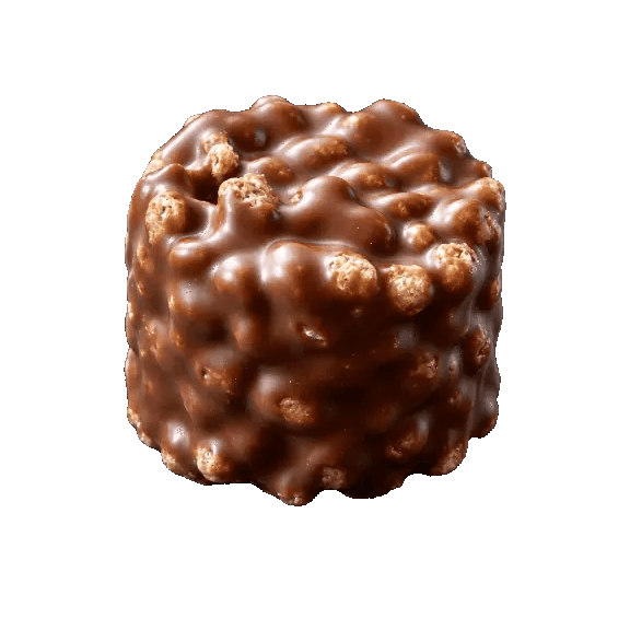 Flings Crunchies chocolate, bitten open