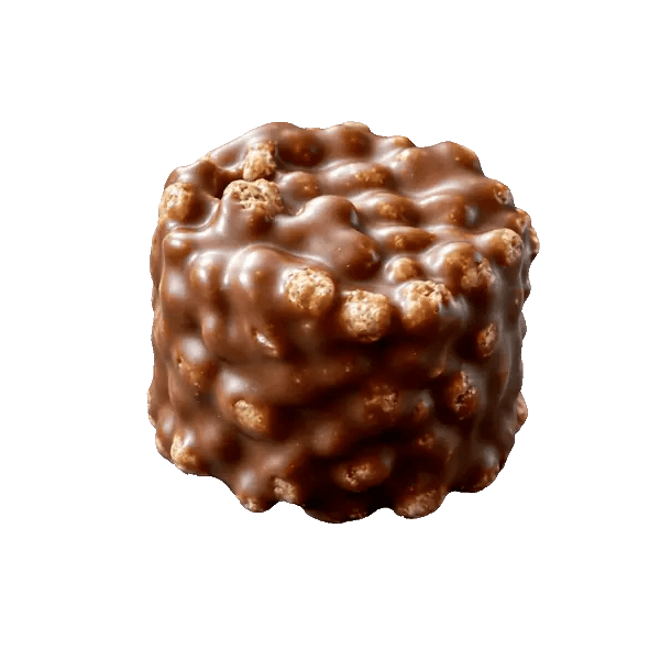 Flings Crunchies chocolate, bitten open